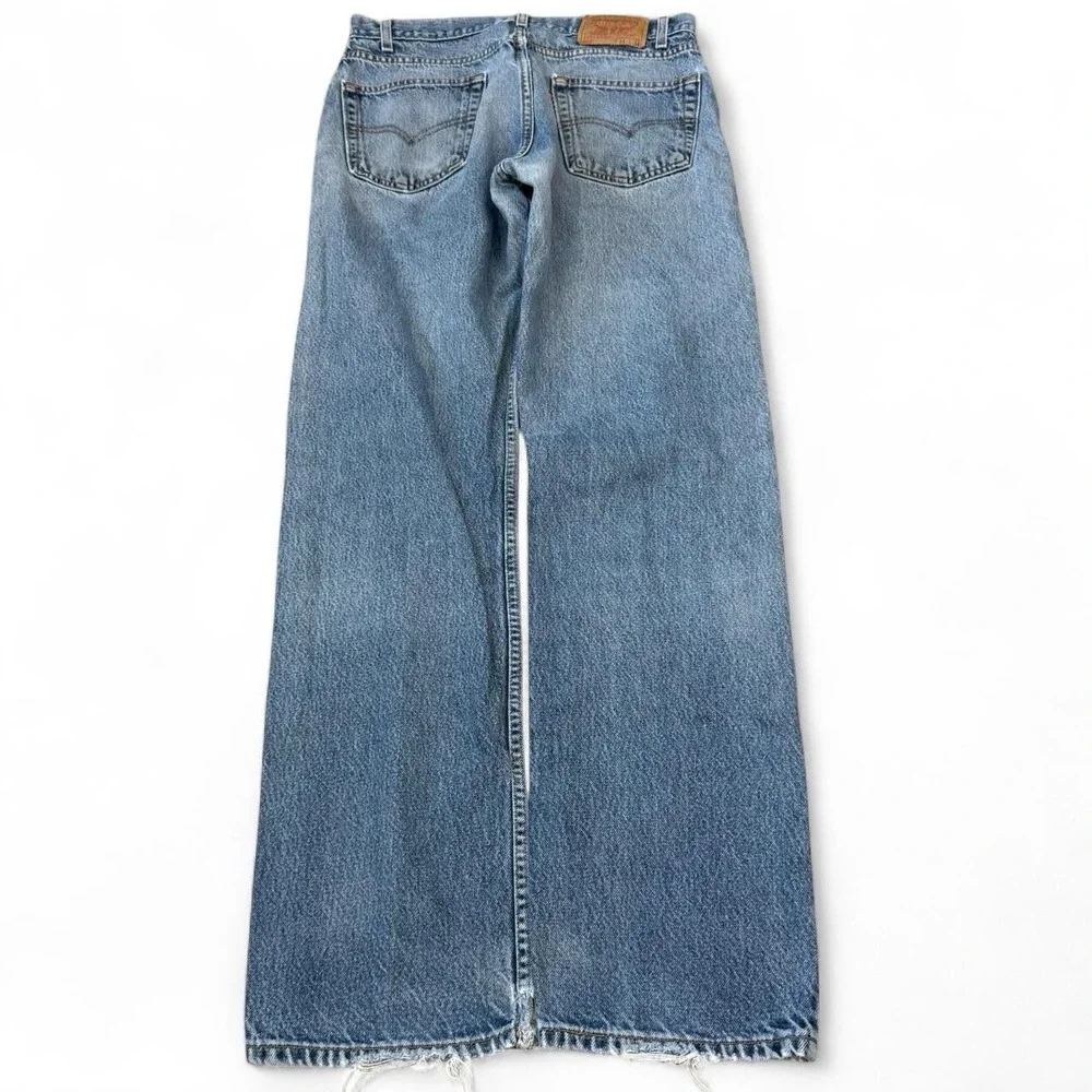 Vintage Levi's 505 Regular Fit Distressed Blue Jeans Men's 34x33 Grunge Y2K VTG